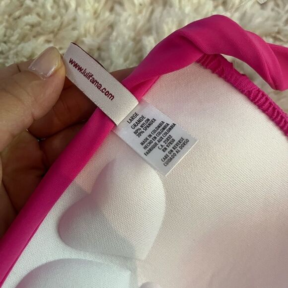 New Luli Fama Pink fuchsia halter strap bikini top - Picture 2 of 4